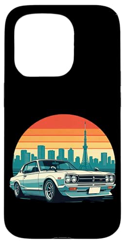 JDM Japanisches Drifting Race Car Tokyo Skyline Retro Sunset Hülle für iPhone 15 Pro von JDM Japanese Automotive Tuning Car Art