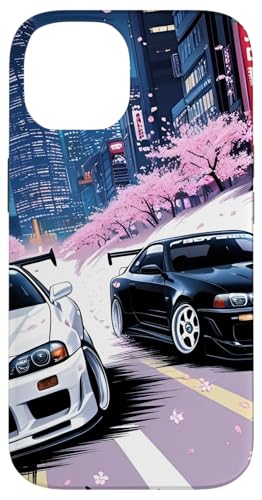 JDM Race Cars Tokyo Street Drift Sakura Blossom im Anime-Stil Hülle für iPhone 14 von JDM Japanese Automotive Tuning Car Art