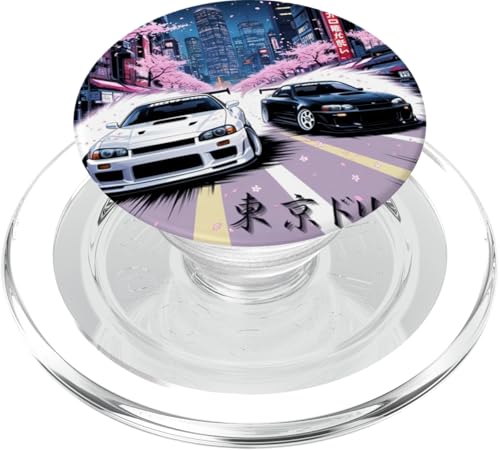 JDM Race Cars Tokyo Street Drift Sakura Blossom im Anime-Stil PopSockets PopGrip für MagSafe von JDM Japanese Automotive Tuning Car Art