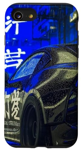 JDM Sport Drifting Racing Tuning Car Tokyo Skyline bei Nacht Hülle für iPhone SE (2020) / 7 / 8 von JDM Japanese Automotive Tuning Car Art