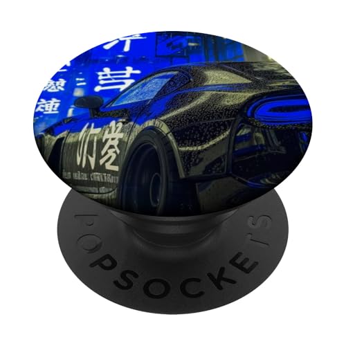 JDM Sport Drifting Racing Tuning Car Tokyo Skyline bei Nacht PopSockets Klebender PopGrip von JDM Japanese Automotive Tuning Car Art