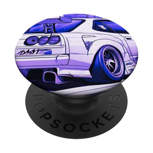 Japanisches Drift-Renn-Tuning-Auto Tokyo Skyline im Retrostil von JDM PopSockets Klebender PopGrip von JDM Japanese Automotive Tuning Car Art