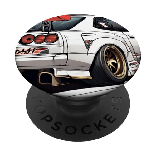 Japanisches Drift-Renn-Tuning-Auto Tokyo Skyline im Retrostil von JDM PopSockets Klebender PopGrip von JDM Japanese Automotive Tuning Car Art