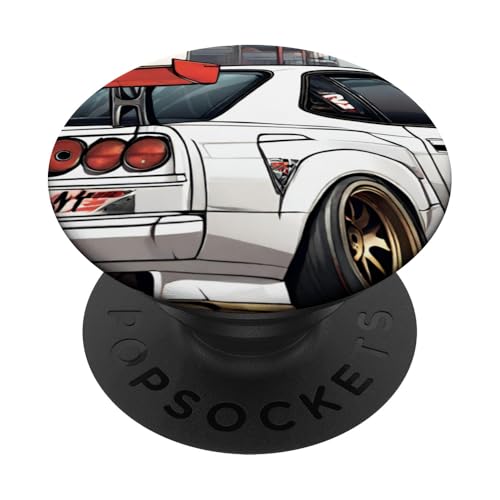 Japanisches Drift-Renn-Tuning-Auto Tokyo Skyline im Retrostil von JDM PopSockets Klebender PopGrip von JDM Japanese Automotive Tuning Car Art