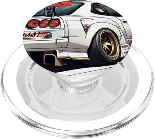 Japanisches Drift-Renn-Tuning-Auto Tokyo Skyline im Retrostil von JDM PopSockets PopGrip für MagSafe von JDM Japanese Automotive Tuning Car Art