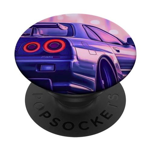 Retro-JDM-Drift-Rennwagen für den japanischen Inlandsmarkt Tokyo Drift PopSockets Klebender PopGrip von JDM Japanese Automotive Tuning Car Art