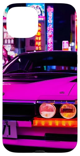 Retro JDM Japanisches Drift Rennauto Tokio Skyline bei Nacht Hülle für iPhone 15 Plus von JDM Japanese Automotive Tuning Car Art