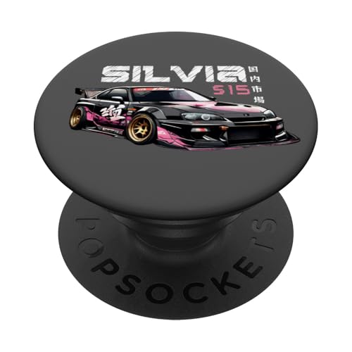 Retro-JDM Silvia S15 Drift-Rennwagen für den japanischen Inlandsmarkt PopSockets Klebender PopGrip von JDM Japanese Automotive Tuning Car Art