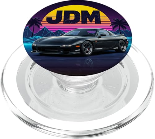 Vaporwave Retro Sunset JDM Legend Car, japanischer Inlandsmarkt PopSockets PopGrip für MagSafe von JDM Japanese Automotive Tuning Car Art