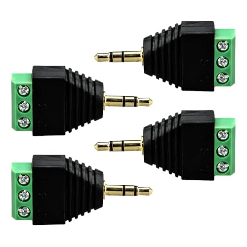 JDNH 4 x 3,5-mm-Stereo-Stecker auf Schraubklemmen, Buchse, Adapter, Kopfhörer-Ersatzstecker für vielseitige Sound-Video-Verbindung JDNH 4 x 3,5-mm-Stereo-Stecker auf Schraubklemmen, Buchse, Adapter, Kopfhörer-Ersatzstecker für vielseitige Sound-Video-Verbindung von JDNH