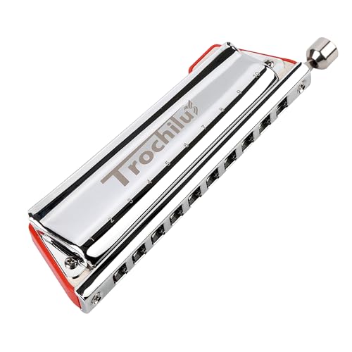JDR Trochilus 10 Löcher Chromatische Mundharmonika Pop Tuning Game Changer Chromonica Key of Bb Valveless Harp mit Etui für Erwachsene Profis Anfänger Kinder Lehrer Geschenk (Pop Tuning Key of Bb) von JDR