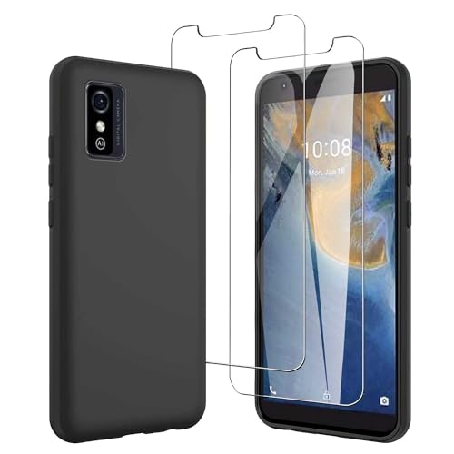 JDXHFF Hülle Kompatibel mit ZTE Blade L9 (5.0") und 2 Stück Schutzglas Gehärteter Film Displayschutzfolie - Schwarz Weich Silikon Schutzhülle Flexibel TPU Tasche Case Black von JDXHFF