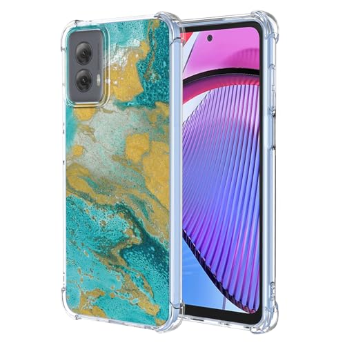 JDYGWK Schutzhülle für Moto G Power 5G 2024, transparentes Blumenmuster, weiches TPU-Silikon, dünn, stoßfest, kratzfest, Schutzhülle für Motorola G Power 5G 2024, Grünes Meer von JDYGWK