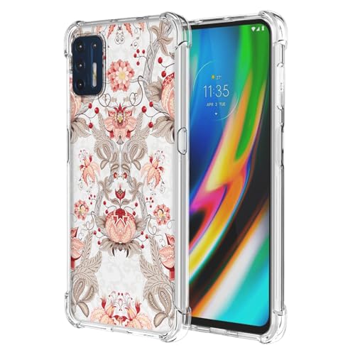 JDYGWK Schutzhülle für Moto G Stylus 4G 2021, Blumenmuster, weiches TPU-Silikon, dünn, stoßfest, kratzfest, Blumenmuster, Rosa / Weiß von JDYGWK