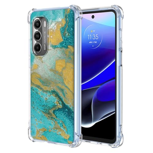 JDYGWK Schutzhülle für Moto G Stylus 5G 2022, Blumenmuster, weiches TPU-Silikon, dünn, stoßfest, kratzfest, Schutzhülle für Motorola G Stylus 5G 2022, Grünes Meer von JDYGWK
