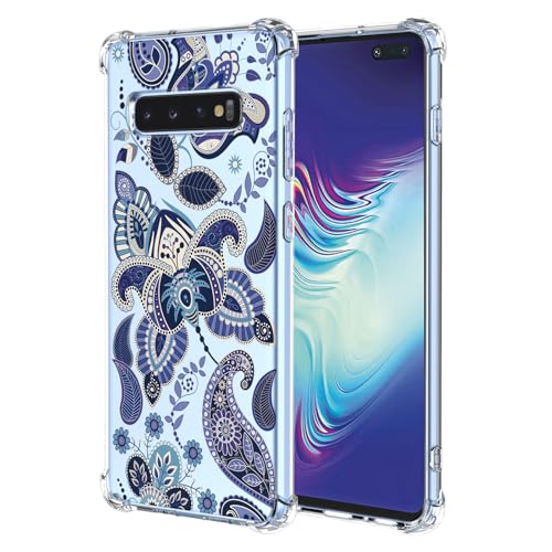 JDYGWK Schutzhülle für Samsung Galaxy S10 5G, klares Blumenmuster, weiches TPU-Silikon, dünn, stoßfest, kratzfest, für Samsung Galaxy S10 5G, bezauberndes Blau von JDYGWK