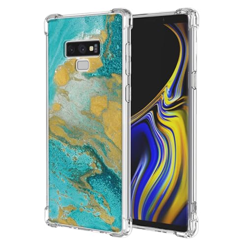 JDYGWK Schutzhülle für Samsung Note 9 Galaxy Note 9, klares Blumenmuster, weiches TPU-Silikon, dünn, stoßfest, kratzfest, Schutzhülle für Samsung Galaxy Note 9, Grünes Meer von JDYGWK