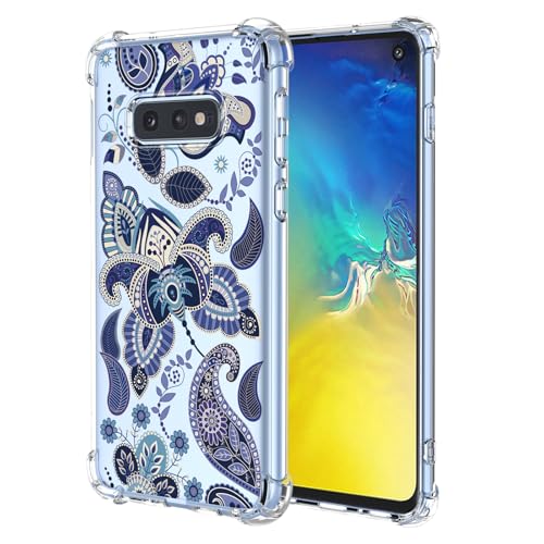 JDYGWK Schutzhülle für Samsung S10E Galaxy S10E, klares Blumenmuster, weiches TPU-Silikon, dünn, stoßfest, kratzfest, Schutzhülle für Samsung Galaxy S10E, bezauberndes Blau von JDYGWK