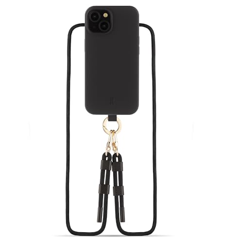 Just Elegance HandyCase - kompatibel mit MagSafe iPhone 13 - Handyhülle 2024 Design mit Band - Schutzhülle mit Abnehmbarer Kordel (Schwarz/Black) von JE JUST ELEGANCE