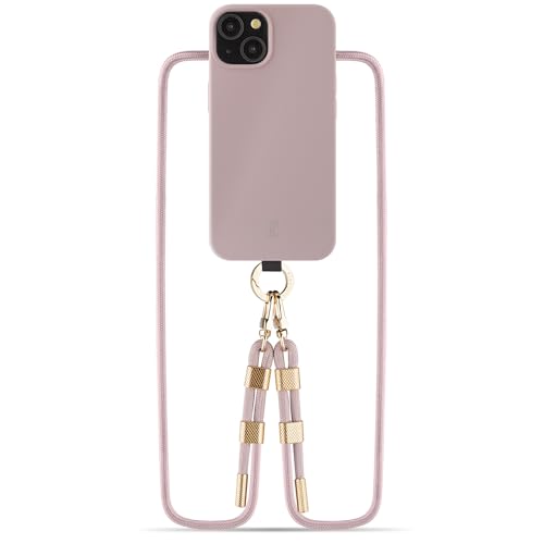 Just Elegance HandyCase - kompatibel mit MagSafe iPhone 15 - Handyhülle 2024 Design mit Band - Schutzhülle mit Abnehmbarer Kordel (Rosa/Rose Breath) von JE JUST ELEGANCE