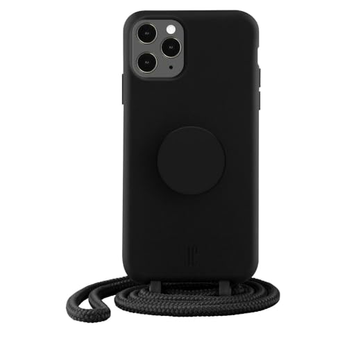 Just Elegance x PopSockets kompatibel mit iPhone 11 Pro - Handyhülle mit Band - Schutzhülle mit Kette - Abnehmbarer Kordel (Black) von JE JUST ELEGANCE