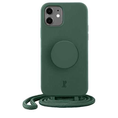 Just Elegance x PopSockets kompatibel mit iPhone 12 Mini - Handyhülle mit Band - Schutzhülle mit Kette - Abnehmbarer Kordel (Forest Green) von JE JUST ELEGANCE