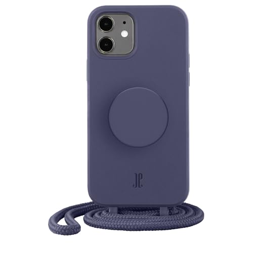 Just Elegance x PopSockets kompatibel mit iPhone 12 Mini - Handyhülle mit Band - Schutzhülle mit Kette - Abnehmbarer Kordel (Purple) von JE JUST ELEGANCE