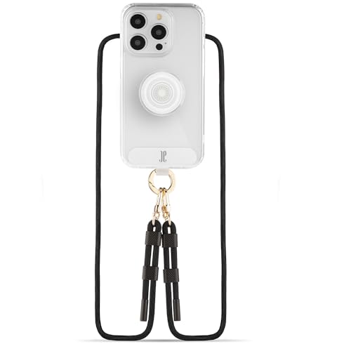Just Elegance x Popsockets 3in1 - kompatibel mit iPhone 13 Pro -Handyhülle 2024 Design mit Band - Schutzhülle mit Abnehmbarer Kordel und Fingerhalter (Transparent/Clear) von JE JUST ELEGANCE