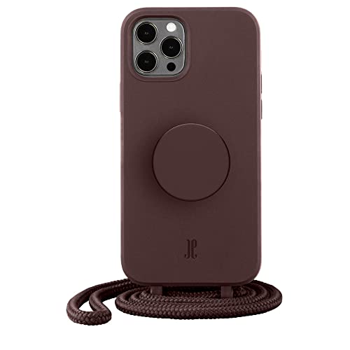 PopSockets x Just Elegance iPhone Hülle - Necklace Case - Handyhülle kompatibel mit iPhone 12 Pro Max 6,7" - iPhone Schutzhülle mit Abnehmbarer Kordel und Fingerhalter I Truffle von JE JUST ELEGANCE