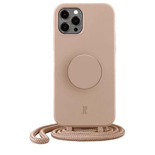 PopSockets x Just Elegance iPhone Hülle - Necklace Case - Handyhülle kompatibel mit iPhone 12 Pro Max 6,7" - iPhone Schutzhülle mit Abnehmbarer Kordel und Fingerhalter I Zartes Apricot von JE JUST ELEGANCE