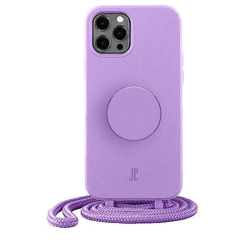 PopSockets x Just Elegance iPhone Hülle - Necklace Case - Handyhülle kompatibel mit iPhone 12 und 12 Pro 6,1" - iPhone Schutzhülle mit Abnehmbarer Kordel und Fingerhalter (Lavendel) von JE JUST ELEGANCE