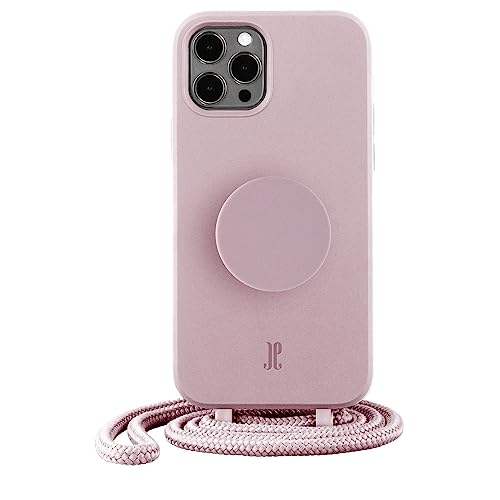 PopSockets x Just Elegance iPhone Hülle - Necklace Case - Handyhülle kompatibel mit iPhone 12 und 12 Pro 6,1" - iPhone Schutzhülle mit Abnehmbarer Kordel und Fingerhalter (Rose Breath) von JE JUST ELEGANCE