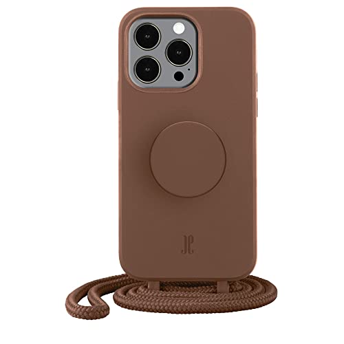 PopSockets x Just Elegance iPhone Hülle - Necklace Case - Handyhülle kompatibel mit iPhone 13 Pro Max - iPhone Schutzhülle mit Abnehmbarer Kordel und Fingerhalter (Brown Sugar) von JE JUST ELEGANCE