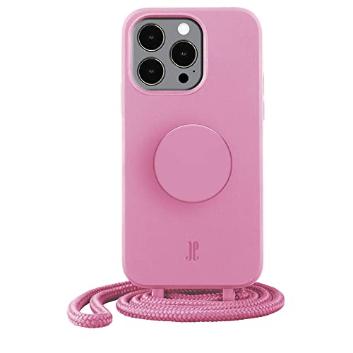 PopSockets x Just Elegance iPhone Hülle - Necklace Case - Handyhülle kompatibel mit iPhone 13 Pro Max - iPhone Schutzhülle mit Abnehmbarer Kordel und Fingerhalter (Pastel Pink) von JE JUST ELEGANCE