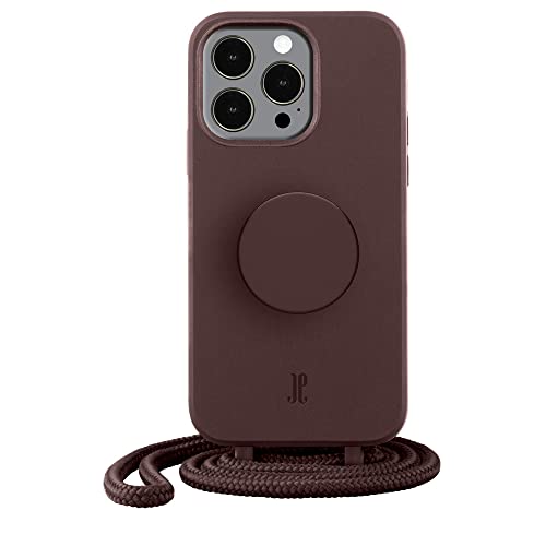 PopSockets x Just Elegance iPhone Hülle - Necklace Case - Handyhülle kompatibel mit iPhone 13 Pro Max - iPhone Schutzhülle mit Abnehmbarer Kordel und Fingerhalter (Truffle) von JE JUST ELEGANCE