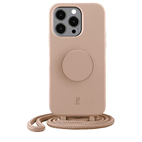 PopSockets x Just Elegance iPhone Hülle - Necklace Case - Handyhülle kompatibel mit iPhone 13 Pro Max - iPhone Schutzhülle mit Abnehmbarer Kordel und Fingerhalter (Zartes Apricot) von JE JUST ELEGANCE