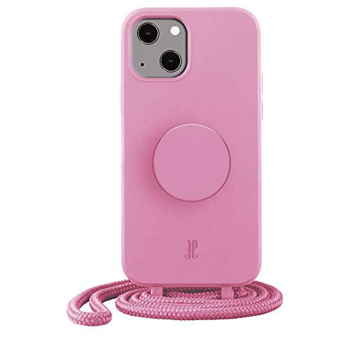 PopSockets x Just Elegance iPhone Hülle - Necklace Case - Handyhülle kompatibel mit iPhone 13 - iPhone Schutzhülle mit Abnehmbarer Kordel und Fingerhalter (Pastel Pink) von JE JUST ELEGANCE