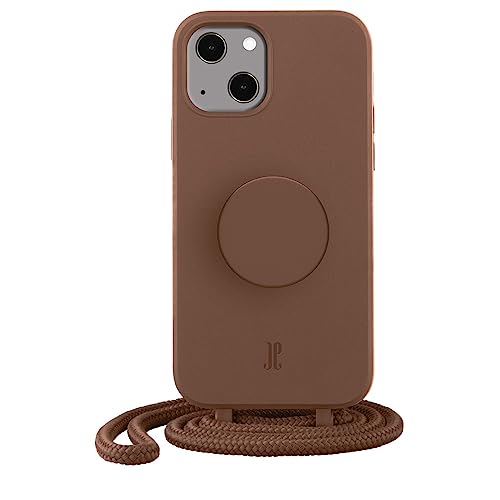 PopSockets x Just Elegance iPhone Hülle - Necklace Case - Handyhülle kompatibel mit iPhone 14 6,1" - iPhone Schutzhülle mit Abnehmbarer Kordel und Fingerhalter (Brown Sugar) von JE JUST ELEGANCE