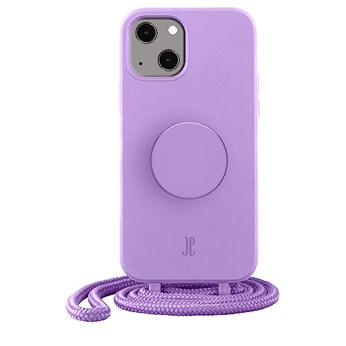 PopSockets x Just Elegance iPhone Hülle - Necklace Case - Handyhülle kompatibel mit iPhone 14 6,1" - iPhone Schutzhülle mit Abnehmbarer Kordel und Fingerhalter (Lavendel) von JE JUST ELEGANCE