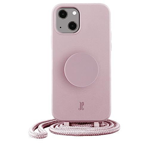 PopSockets x Just Elegance iPhone Hülle - Necklace Case - Handyhülle kompatibel mit iPhone 14 6,1" - iPhone Schutzhülle mit Abnehmbarer Kordel und Fingerhalter (Rose Breath) von JE JUST ELEGANCE