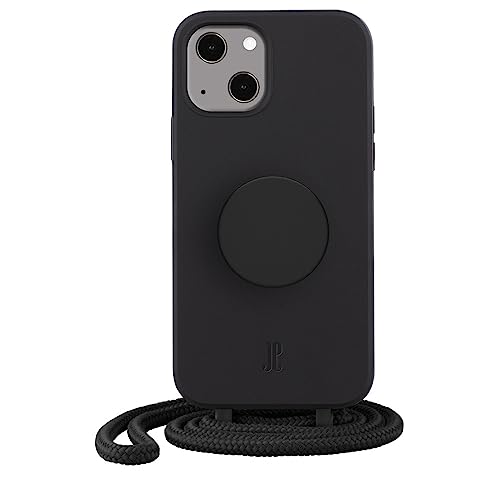 PopSockets x Just Elegance iPhone Hülle - Necklace Case - Handyhülle kompatibel mit iPhone 14 6,1" - iPhone Schutzhülle mit Abnehmbarer Kordel und Fingerhalter (Schwarz) von JE JUST ELEGANCE