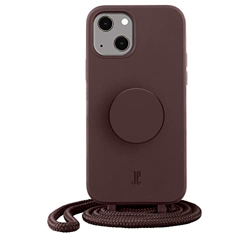 PopSockets x Just Elegance iPhone Hülle - Necklace Case - Handyhülle kompatibel mit iPhone 14 6,1" - iPhone Schutzhülle mit Abnehmbarer Kordel und Fingerhalter (Truffle) von JE JUST ELEGANCE