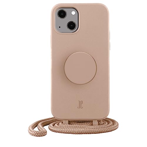 PopSockets x Just Elegance iPhone Hülle - Necklace Case - Handyhülle kompatibel mit iPhone 14 6,1" - iPhone Schutzhülle mit Abnehmbarer Kordel und Fingerhalter (Zartes Apricot) von JE JUST ELEGANCE