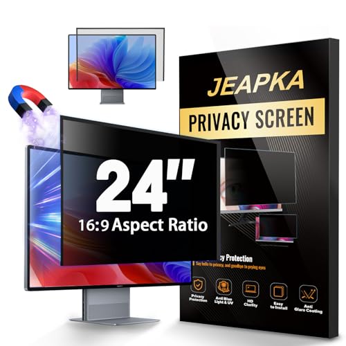 JEAPKA Verstecktes Design, magnetischer Computer-Sichtschutz, 24 Zoll, abnehmbarer Sichtschutzfilter für rahmenlosen Monitor 16:9 Breitbild, Anti-Blaulicht-Privatschutz, blendfreier Schutz JEAPKA Verstecktes Design, magnetischer Computer-Sichtschutz, 24 Zoll, abnehmbarer Sichtschutzfilter für rahmenlosen Monitor 16:9 Breitbild, Anti-Blaulicht-Privatschutz, blendfreier Schutz von JEAPKA