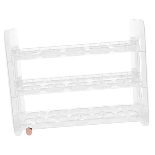 Eierregal eiertablett egg tray Eierlagerung egg rack Eierhalter für den Kühlschrank Kühlschrank-Eierablage Seitentür Kasten Eierkarton Aufbewahrungskiste Eierständer Plastik Weiß von JECOMPRIS