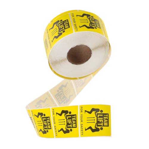 JECOMPRIS 1 Rolle Schweres Warnlabel Team-lift-etikett Für Schwere Pakete Team-lift-label Ziehen Um Schlüsselanhänger Mit Etiketten Vorsicht Schweres Etikett Aufkleber von JECOMPRIS
