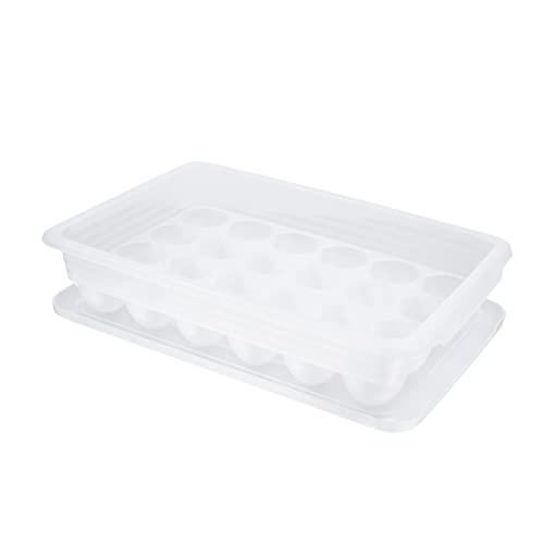 JECOMPRIS 1 Stück Karton 24 Eierschalen durchsichtiger Vorratsbehälter mit Deckel Eierständer Kühlschrank Kücheneierablage Eierhalter Füllung Spender Kunststoffregal schärfer Halterung pp von JECOMPRIS