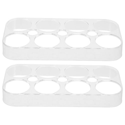 JECOMPRIS 2St Eierregal eierhalter Eierablagen aus Kunststoff egg holder for refrigerator eiertablett schubladenschrank flache Halterung Aufbewahrungsbox für Eier Kühlschrank Eierkarton von JECOMPRIS