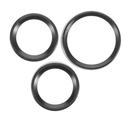 JECOMPRIS 3 Stück Schalterknopfabdeckung Schaltknaufabdeckung Knopfschalter AC-Knopf AC-Knöpfe Bedienknöpfe Schaltknöpfe Kfz-Ersatz-Heizungssteuerschalter Klimaanlagenknopf Aluminium Black von JECOMPRIS