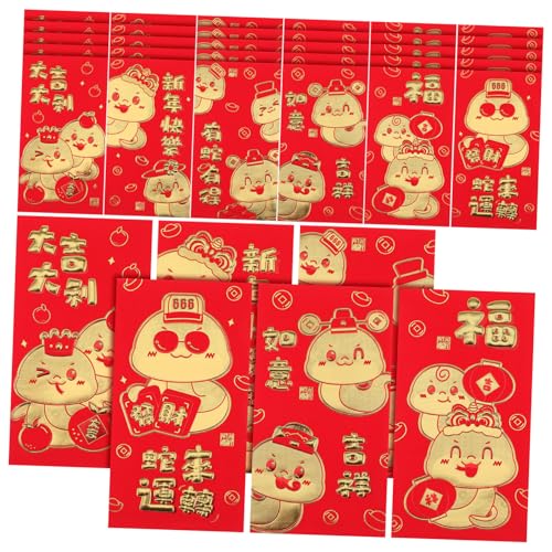 JECOMPRIS 36 Stück Cartoon-schlange-tierkreis-roter Umschlag Vorabend Begrüßen Neu Einladung Party Mond- Rotes Paket Frühling Festival Red Envelope Gelegenheit Hongbao Papier JECOMPRIS 36 Stück Cartoon-schlange-tierkreis-roter Umschlag Vorabend Begrüßen Neu Einladung Party Mond- Rotes Paket Frühling Festival Red Envelope Gelegenheit Hongbao Papier von JECOMPRIS